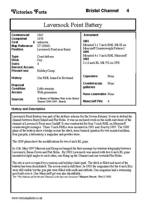 Lavernock Battery datasheet